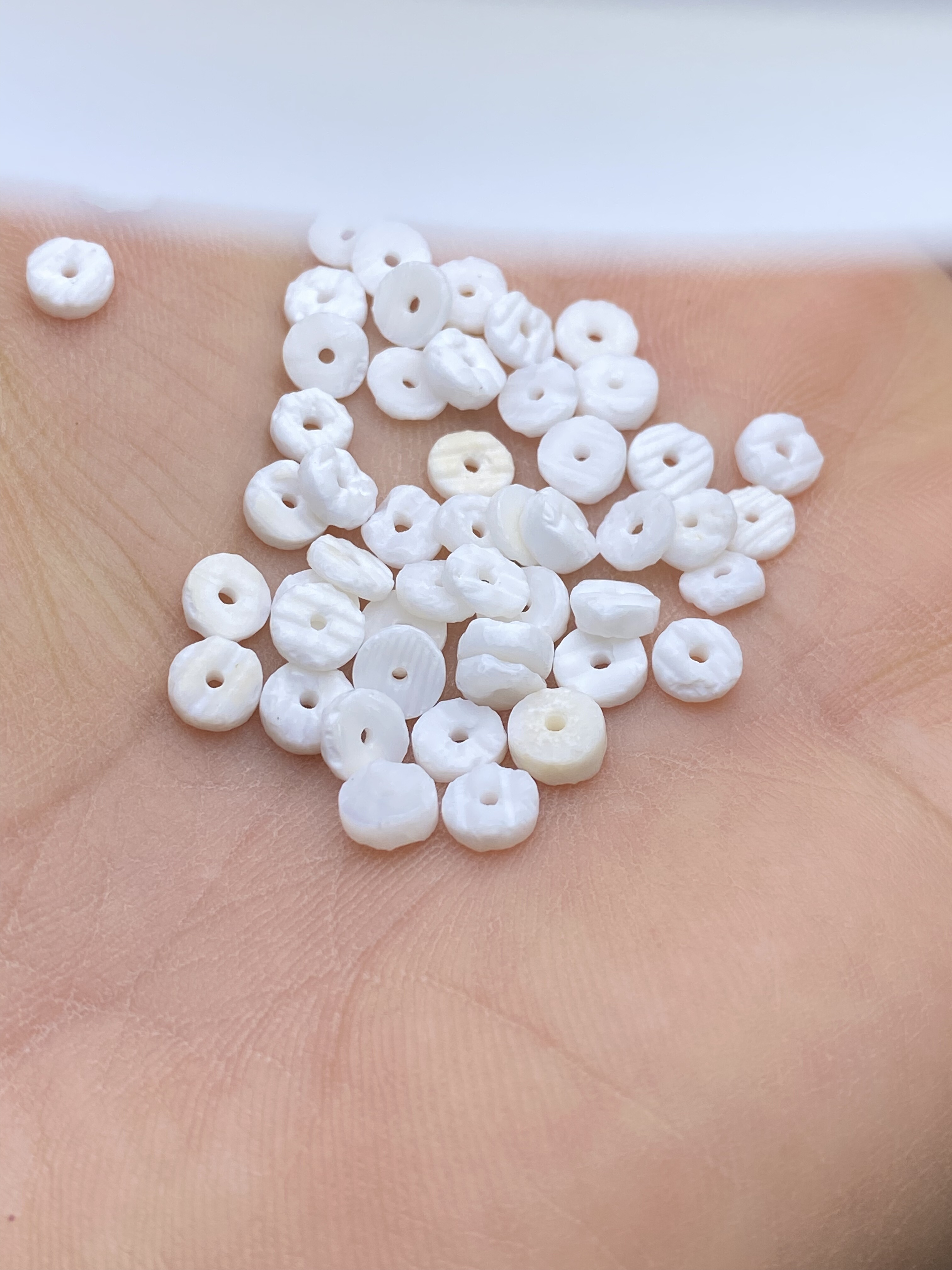 保真天然贝壳隔片药片手串手链项链水晶文玩蜜蜡垫片diy配件配饰