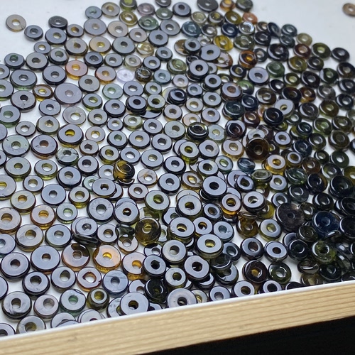 保真天然绿碧玺隔片直切水晶文玩蜜蜡手链项链垫片diy配件配饰品