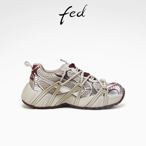 fed银色老爹鞋冬季新款女鞋做旧休闲鞋增高厚底鞋女D0926-ZCB835