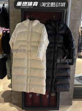 正品NIKE耐克冬季女子运动宽松休闲亮面长款羽绒服FV7144-010-203