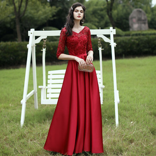 黑色大合唱团演出女主持指挥服舞台比赛宴会表演成人晚礼服装长裙