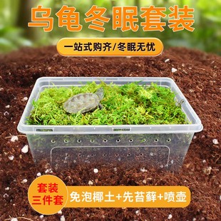 乌龟冬眠专用椰土苔藓冬眠神器巴西龟寄居蟹爬虫箱乌龟冬眠箱