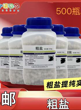 粗盐提纯实验化学氯化钠500g日晒海盐初高中教学粗盐结晶试剂教具