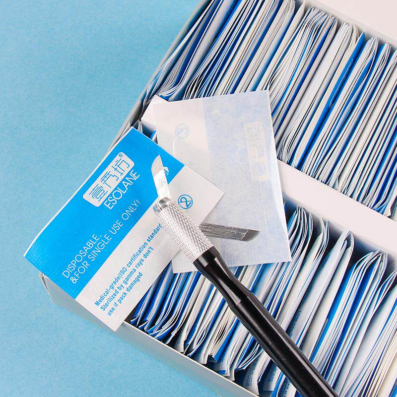 正品手工纹绣单排弯弯绣针片纹眉线条眉纹绣弧形弯弯绣17针头刀片