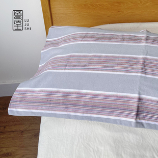 【处理】库存100%纯棉老粗布枕套一对加厚枕头套学生成人48*74cm