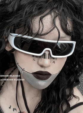 亚文化废土未来科技感弧形连体墨镜ins网红街拍骑行护目太阳眼镜