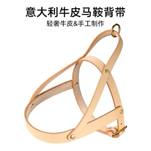 定制意大利牛皮宠物背带小中大型犬真皮胸肩带狗狗猫咪项圈牵引绳
