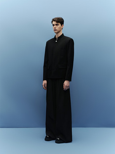 ordudiordu新中式解构中山装外套黑色宽松西装