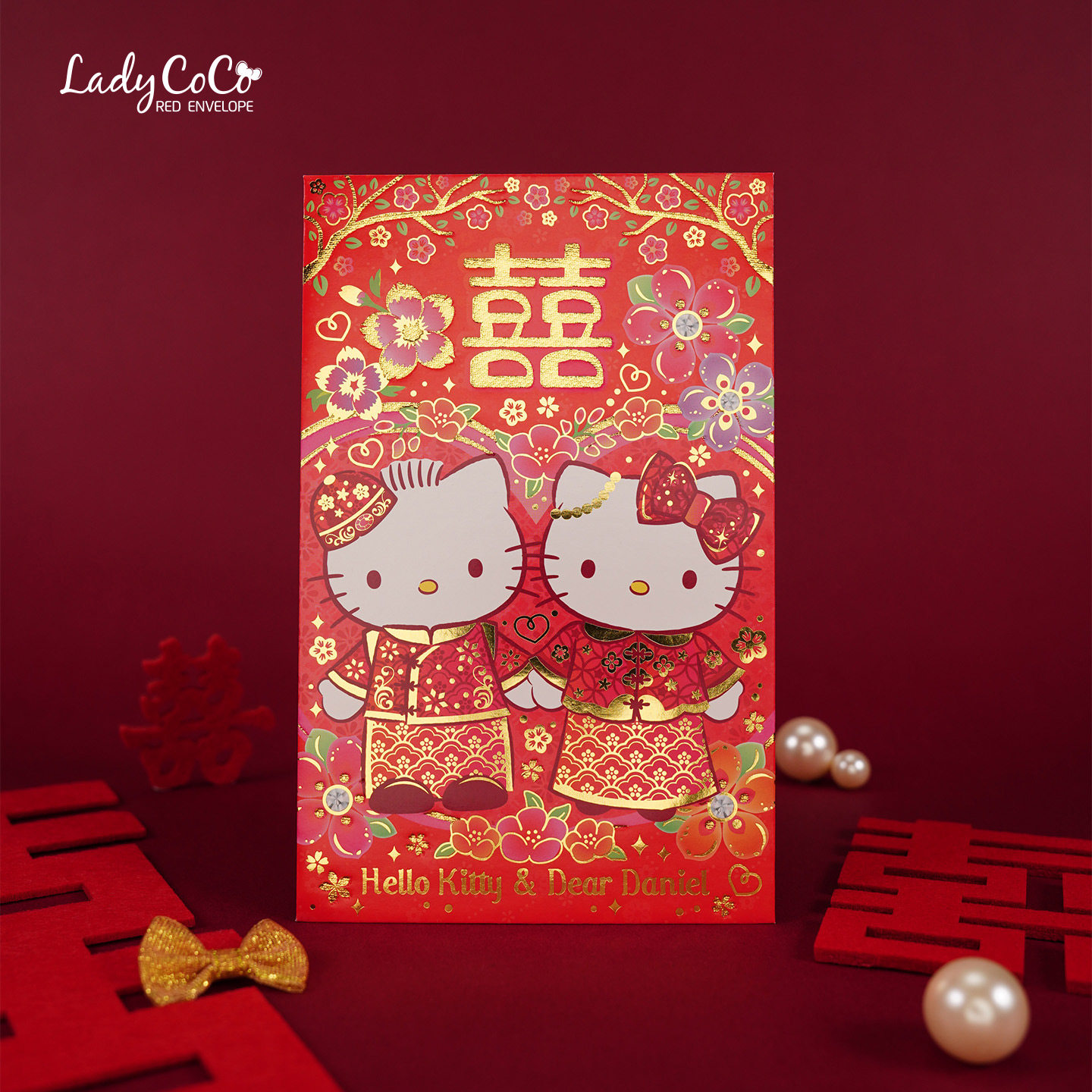 香港三丽鸥Sanrio大口仔Kitty双子星结婚万元红包婚庆贺封礼金袋