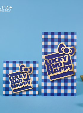 2026 马年高档格子蝴蝶结烫金利是封 个性创意新年红包大号 新款