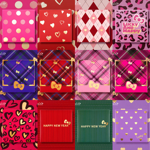 利是封新年豹纹菱格蝴蝶结桃心