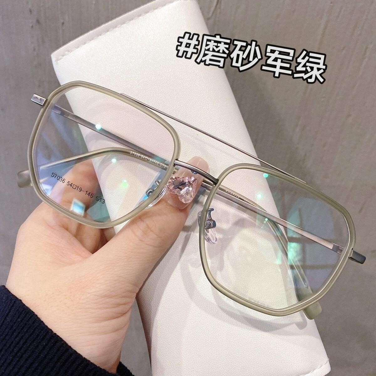 复古风双梁眼镜框可情侣