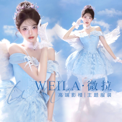 2025新款蓝色洛丽塔公主仙女短裙