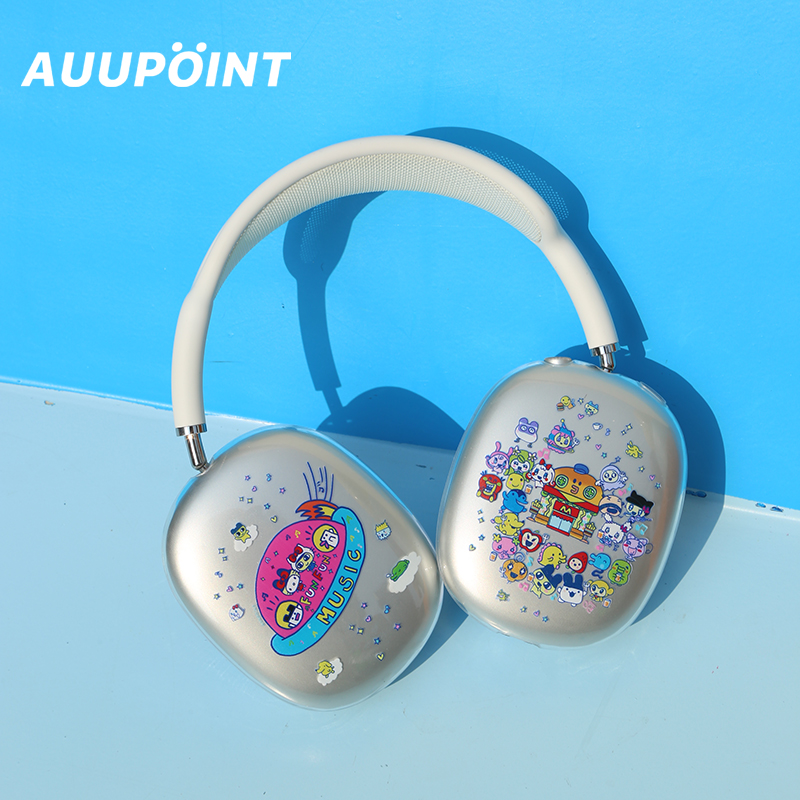 auupoint原创适用于Airpodsmax2简约头戴耳机壳卡通可爱苹果耳机保护套硅胶软壳透明软壳