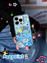 AUUPOINT适用苹果15promax复古千禧年牛仔蓝手机壳14pro个性双层图案13保护壳Y2K原创13pro星星个性12兔子