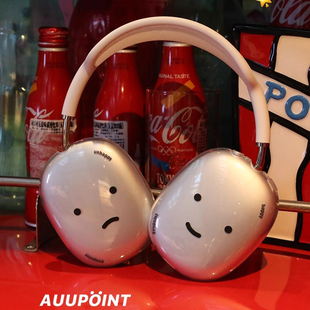 2简约头戴耳机壳happy耳机保护套硅胶软壳unhappy透明软壳 auupoint原创适用于苹果Airpodsmax1