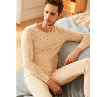 薄棉印花棉毛衫 棉质保暖内衣套装 顶瓜瓜男式 顶呱呱彩棉秋衣秋裤