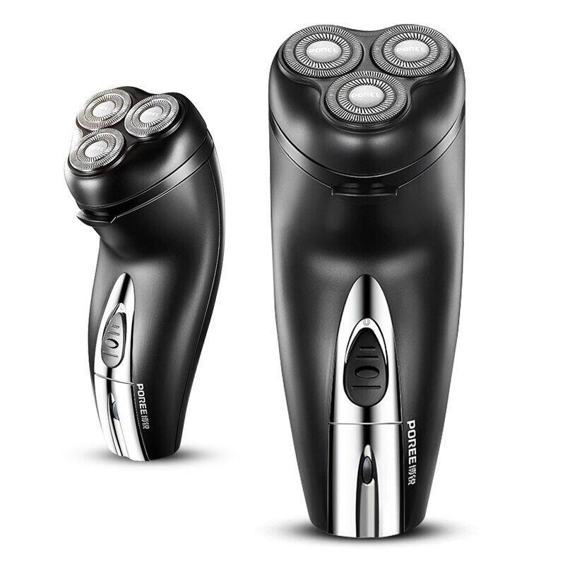 博锐192/195电动剃须刀196旋转浮动充电式男刮胡刀三头水洗胡须刀