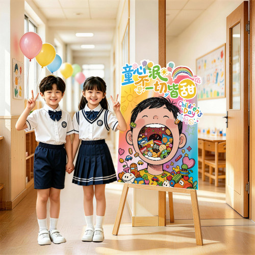 六一儿童节装饰场景幼儿园小学教室班级门口氛围布置61立牌kt展板