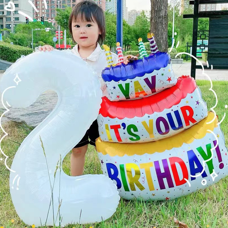 生日蛋糕铝膜气球宝宝周岁