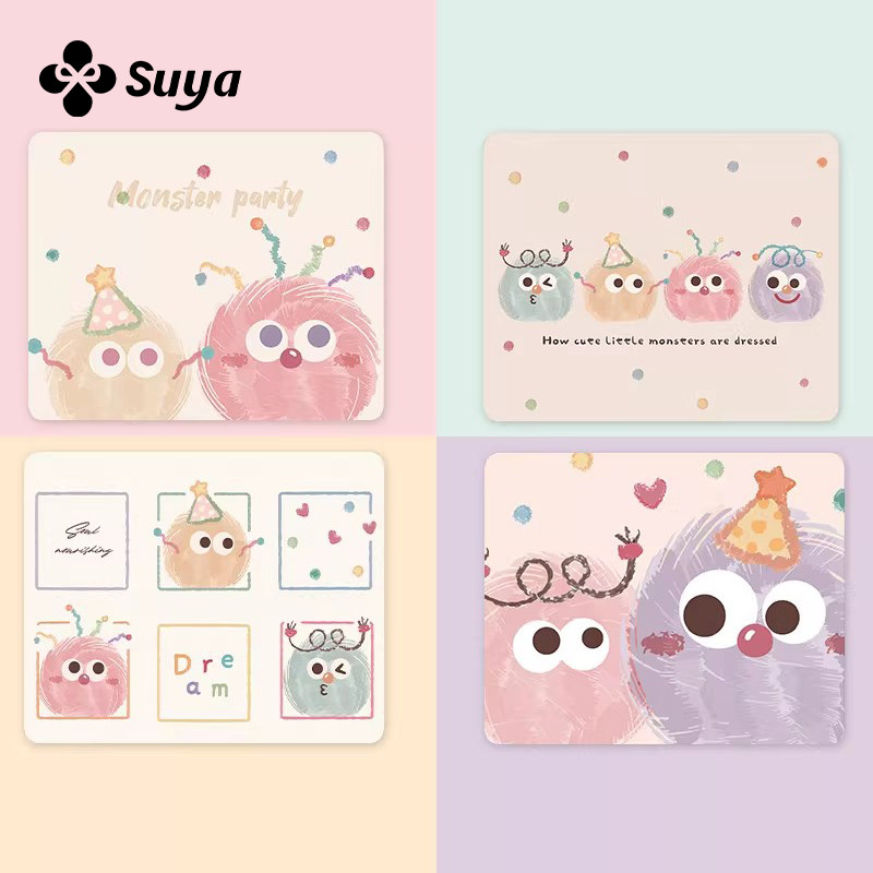 SUYA苏雅可爱卡通鼠标垫女生小号高颜值办公室桌面电脑防滑鼠垫子