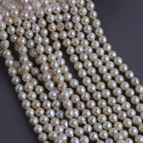 天然海水珍珠7-8mm羽皇金水滴巴洛克异形diy手链项链饰品材料配件