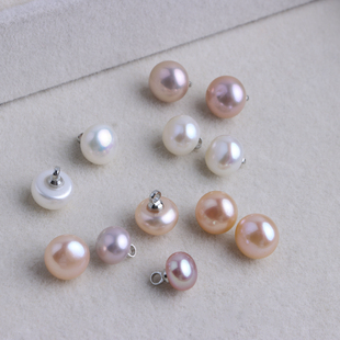 天然淡水珍珠纽扣高档大衣毛衣旗袍真丝衬衫开衫扣子半圆面包珠扣