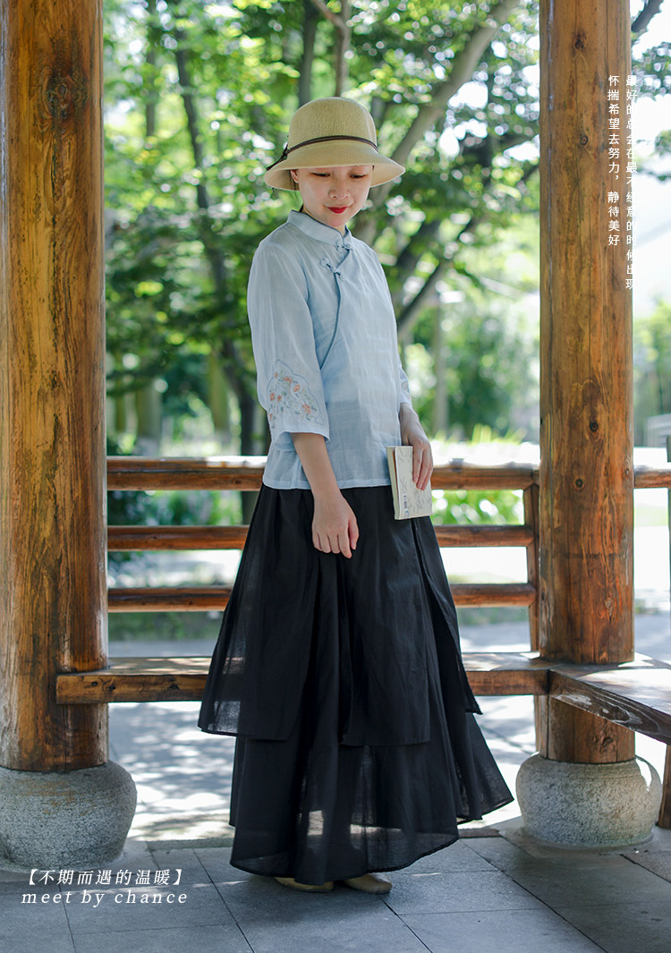 棉麻半身裙女夏季薄款新品不规则纯色百搭松紧腰复古显瘦a字半裙