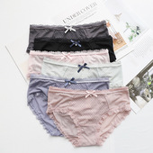菩珠雅风 纯棉质面料中腰包臀无痕蕾丝莫代尔棉 女式 8甜美内裤