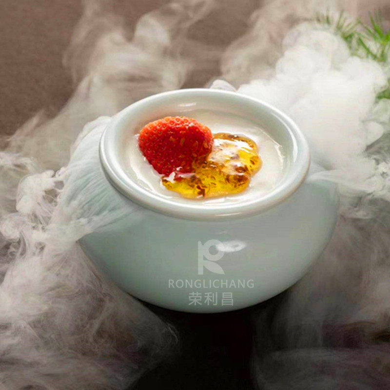 拾久餐厅甜品酸奶盅酒店饭店会所意境菜特色私房菜干冰创意餐具盘