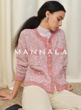 MANNALA丨“粉金小香”CONSINEE金属亮片A级羊绒小香毛衣 Q4624