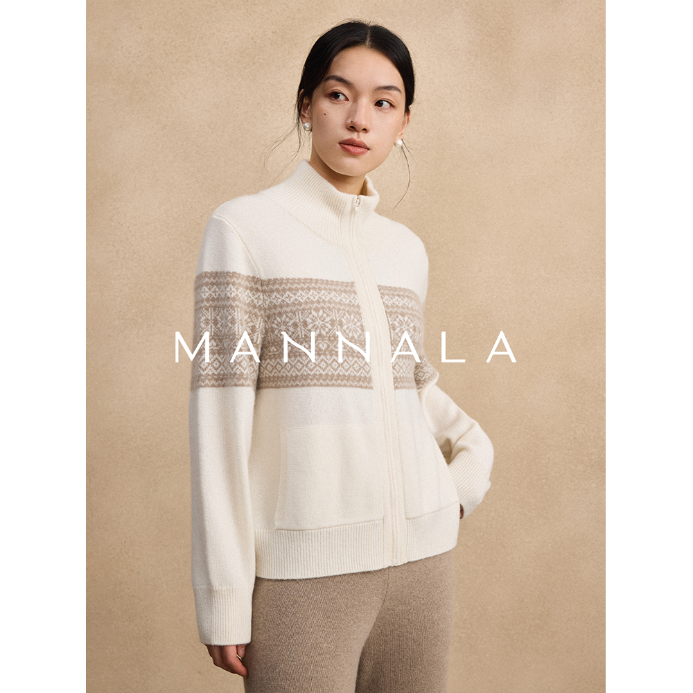 MANNALA丨“游牧诗”游牧风美丽诺羊毛提花费尔岛毛衣外套 Q4790,女装/女士精品,毛针织衫,淘宝优惠券,粉丝福利购,淘宝优惠卷