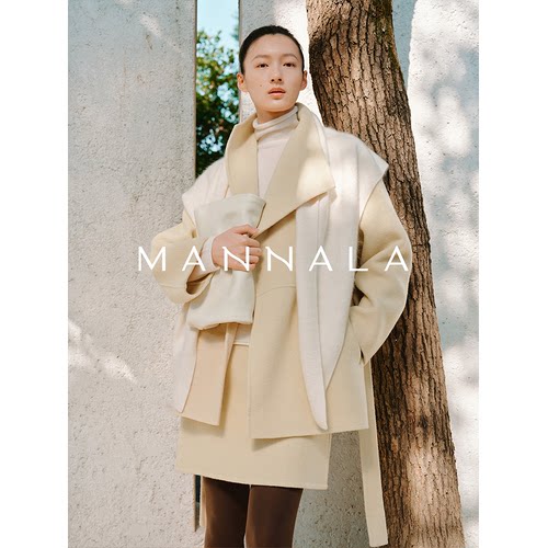 MANNALA丨“小苏丽”苏力贝贝羊驼绵羊毛小A字毛呢半身裙 Q9392