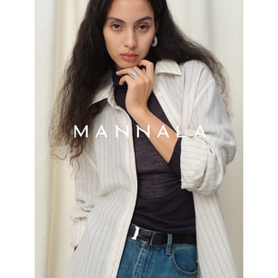 Q2625 通勤老钱精纺羊毛色织条纹松量衬衫 MANNALA 伦敦调