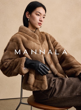 MANNALA丨“金香槟”进口芬兰saga皇冠短二级帕斯条水貂皮草Q6378