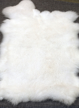 工厂直供白色大兔皮整张家居摆件拍摄道具兔毛毛领毛条辅料熟兔皮