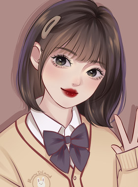 漫画水彩头像约稿设计到满意为止