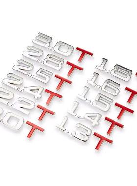 汽车排量标数字尾标3D立体金属车贴字母贴纸4wd1.5t2.0t1.8v6车标