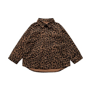 童酷2026春季新款湖州织里童装潮酷男童衬衣韩版豹纹翻领儿童衬衫
