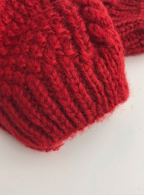 ch爱这红色~韩版新年儿童毛衣圣诞冬款男女宝麻花纹针织开衫洋气