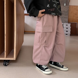 童酷2026新款湖州织里童装百搭男童长裤韩版纯色儿童工装裤潮