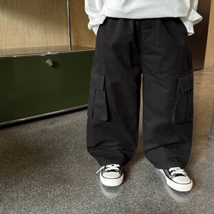 童酷2026男童春款湖州织里童装百搭中小童工装裤洋气纯色儿童裤子