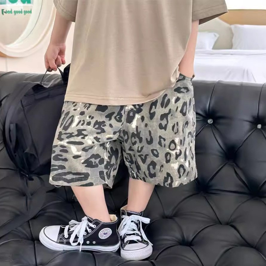 棉小铺夏款衣服男童短裤夏季薄款2025新款韩版童装儿童豹纹短裤,童装/婴儿装/亲子装,裤子,淘宝优惠券,粉丝福利购,淘宝优惠卷
