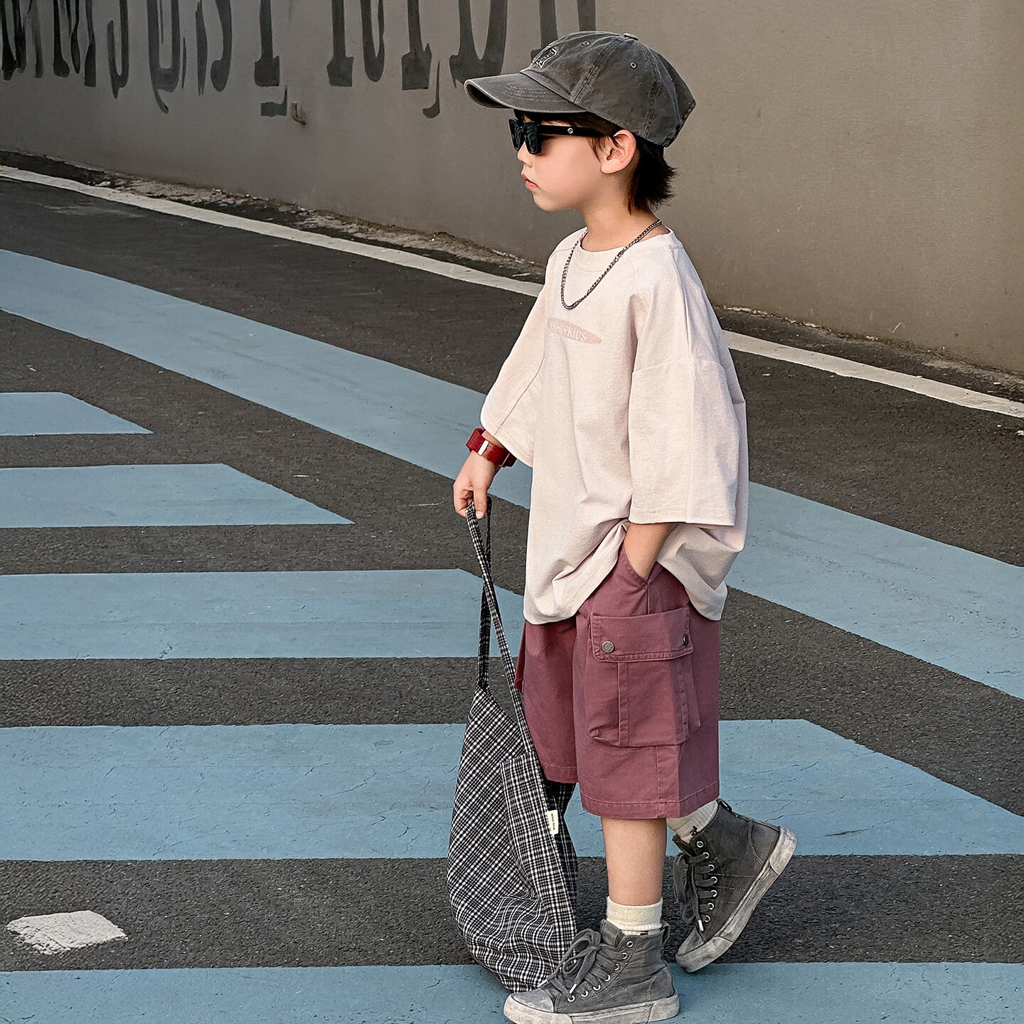 男童夏款套装儿童夏季韩版2026新款潮酷童装短袖速干工装五分裤