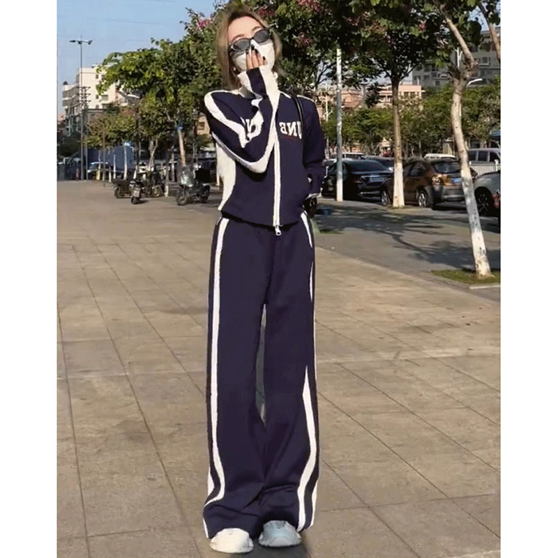 跑步运动套装女春ins潮学生韩版宽松显瘦时尚洋气卫衣休闲两件套