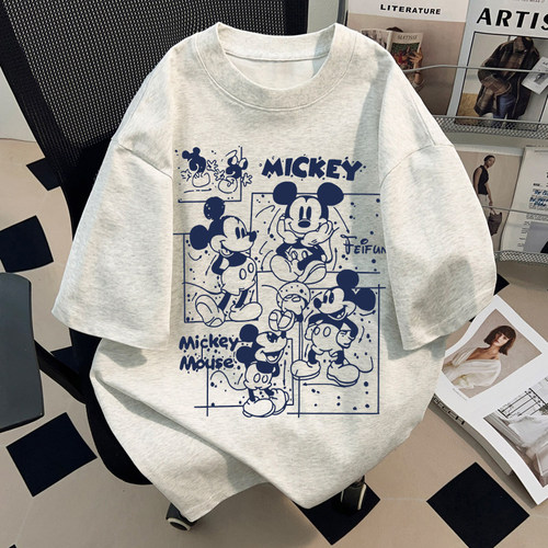 三杠夏季新款vintage纯棉短袖T恤