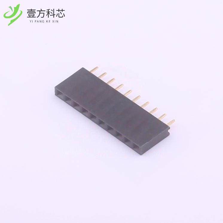 原厂原装2.54-1*10P母 2.54mm 1x10P 镀金全新正品