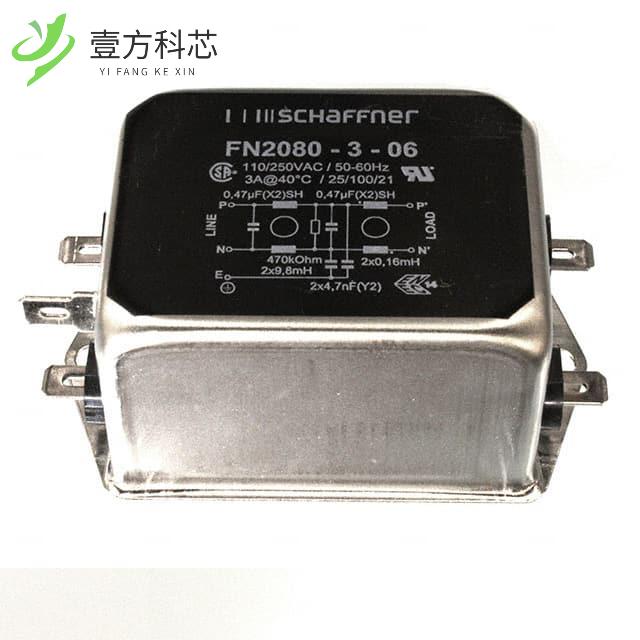 原厂原装FN2080-3-06 LINE FILTER 110/250VAC 3A