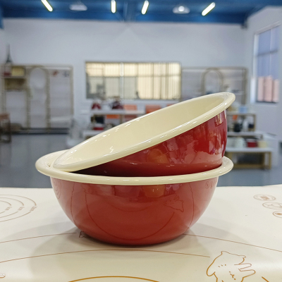 珐琅搪瓷保鲜碗加厚卷边饭碗无涂层零食盒冰碗冷藏饭盒便当盒带盖