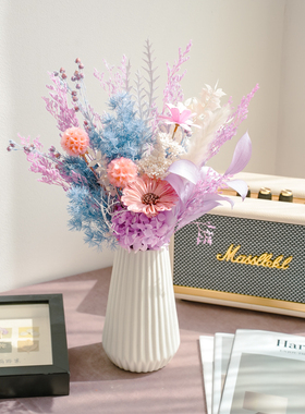 永生蓬莱松玫瑰飞车果米花干花束家居装饰摆件ins网红干花永生花